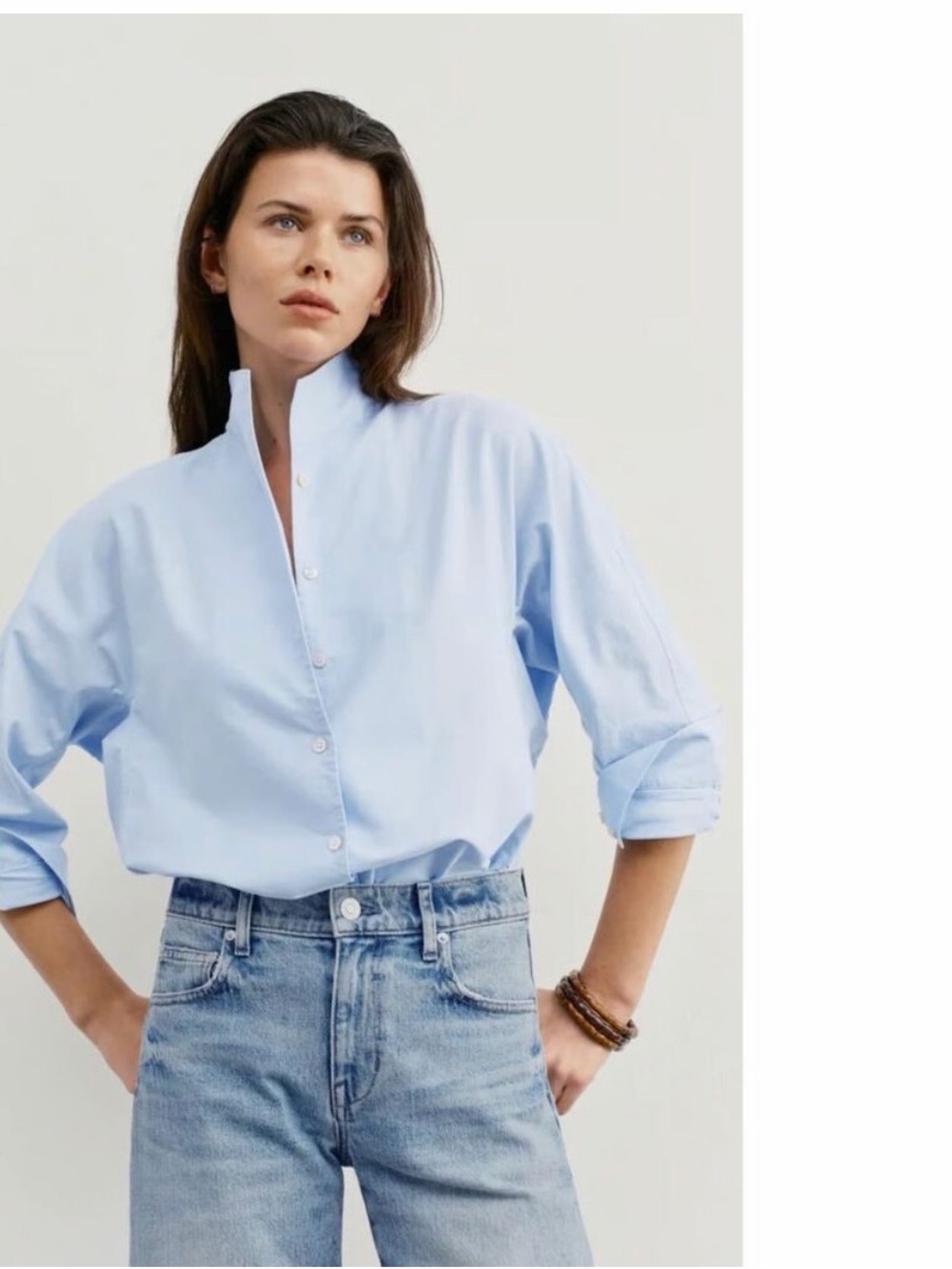 AYR BLUE OXFORD TATE SHIRT XS